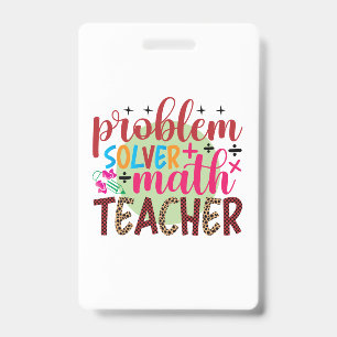 Badge Professeur Cadeaux Enseignant en mathématiques d