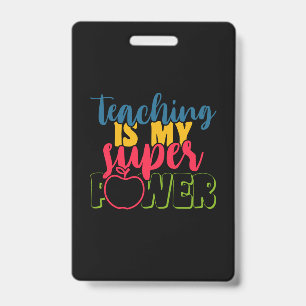 Badge Professeur Cadeaux L'Enseignement Est Mon Super