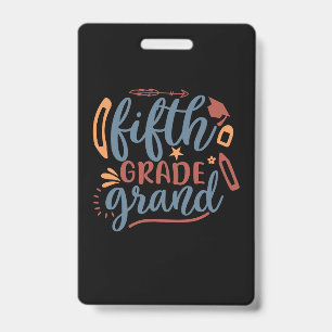 Badge Professeur d'art en cinquième année grand