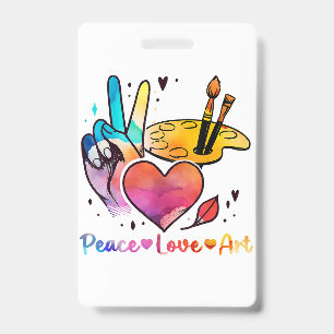 Badge Professeur d'art Paix Amour Art pour les artistes