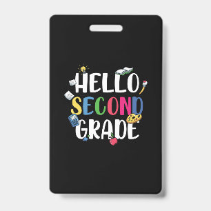 Badge Professeur de 2e année Bonjour deuxième année