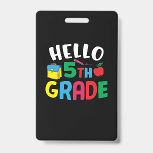 Badge Professeur de 5e Bonjour Cinquième année