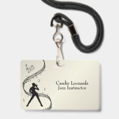 Badge Professeur de danse jazz avec nom a/ Station Golde (Avant avec lanière)