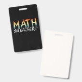 Badge Professeur de mathématiques (Avant & arrière)