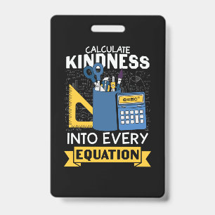 Badge Professeur de mathématiques Calculer la gentilless