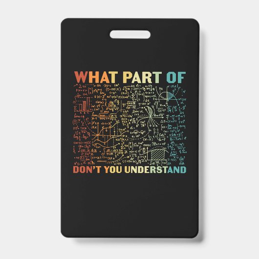 Badge Professeur De Mathématiques Quelle Partie Des Math (Avant)