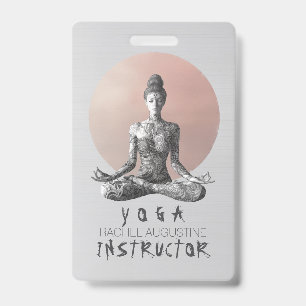 Badge Professeur de méditation de yoga maître Reiki pose