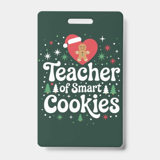 Badge Professeur de Noël de biscuits intelligents  (Avant)