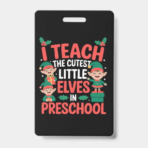 Badge Professeur de Noël J'enseigne aux lutins les plus