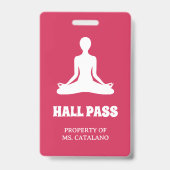 Badge professeur de posture de yoga om salle de passage (Arrière)