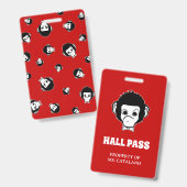 Badge Professeur de singe idiot Billet de sortie (Avant & arrière)