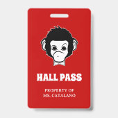 Badge Professeur de singe idiot Billet de sortie (Arrière)