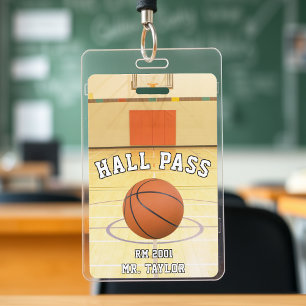 Badge Professeur d'entraîneur de terrain de basketball É