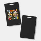 Badge Professeur Dernier Jour De Classe D'école Est Fini (Avant & arrière)