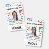 Badge Professeur d'université enseignant les dinosaures (Avant & arrière)