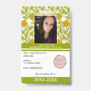 Badge Professeur Écolage à Domicile École Maman Florales