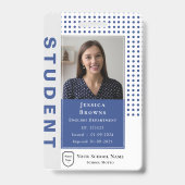 Badge Professeur / Étudiant Deep Blue Photo Université (Avant)