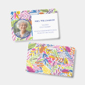 Badge Professeur floral moderne - Personnel enseignant - (Avant & arrière)