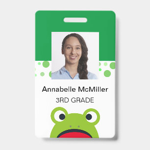 Badge Professeur Grenouille Jardin d'Enfants