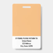 Badge Professeur Simple Orange (Arrière)