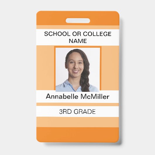 Badge Professeur Simple Orange (Avant)