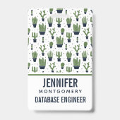 Badge Profession Motif Rustique Dark Green Cactus Desert (Arrière)