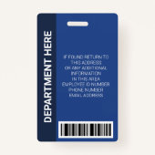 Badge Professional Blue White Stripe Employee Photo ID (Dos)