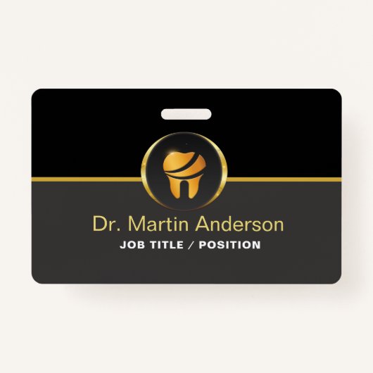 Badge  Professional Dental Clinic Gold Tooth Logo (Devant)