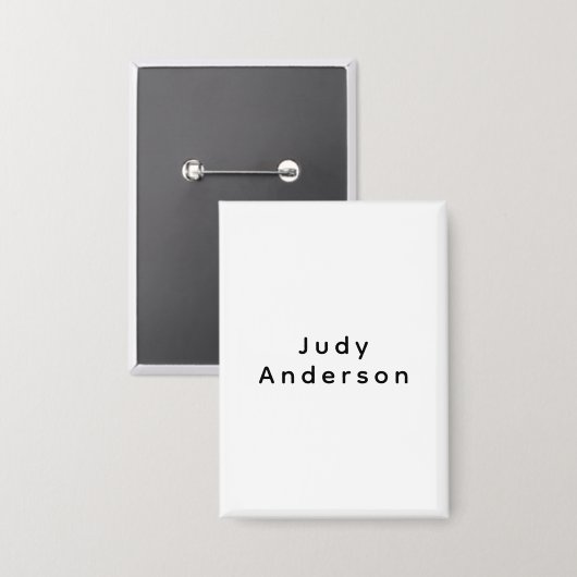 Badge Professional Plain Modern Elegant Your Name (Recto/Verso)