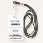 Badge Professional Simple Médicale Caduceus Black Photo (Derrière avec lanière)