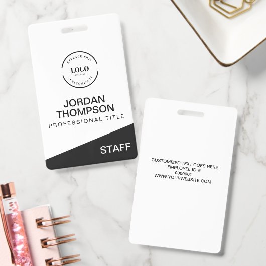 Badge Professional Staff Custom Business Logo Employee (Bureau)