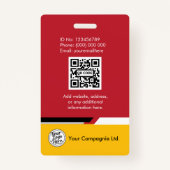 Badge Professional Yellow Black Red Employee Access Card (Dos)