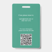 Badge professionnel avec logo de presse et code QR (Arrière)
