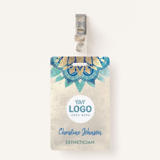 Badge professionnel de la beauté moderne (Devant avec clip)