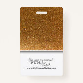 Badge Professionnel de la Parties scintillant d'or Infir (Dos)