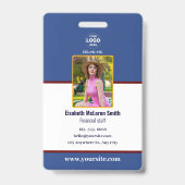 Badge professionnel de sécurité bleue : Photo & so (Avant)