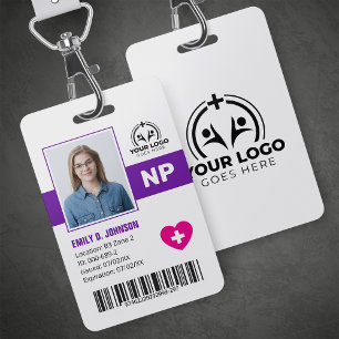 Badge Professionnel Infirmier Praticien NP Photo & Code-