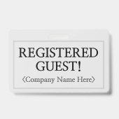 Badge professionnel "INVITÉ ENREGISTRÉ!" (Arrière)