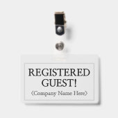 Badge professionnel "INVITÉ ENREGISTRÉ!" (Avant avec clip)