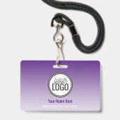 Badge Professionnel Moderne Ombre Violet (Avant avec lanière)