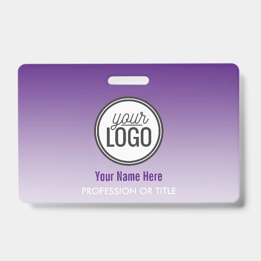 Badge Professionnel Moderne Ombre Violet (Avant)