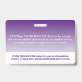 Badge Professionnel Moderne Ombre Violet (Arrière)