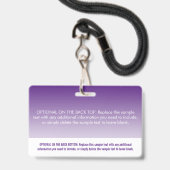 Badge Professionnel Moderne Ombre Violet (Arrière avec lanière)