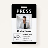 Badge professionnel photo du logo de la presse (Devant)