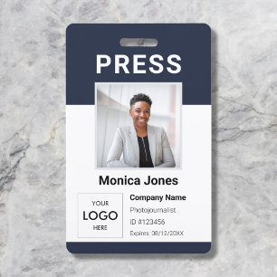 Badge professionnel photo du logo de la presse