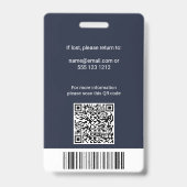 Badge professionnel QR Code photo de logo de press (Arrière)