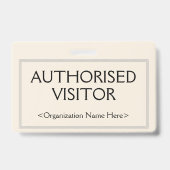 Badge professionnel "VISITEUR AUTORISÉ" (Arrière)