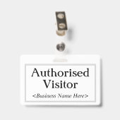 Badge professionnel "Visiteur Autorisé" (Arrière avec clip)