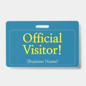 Badge professionnel "Visiteur officiel !" (Arrière)