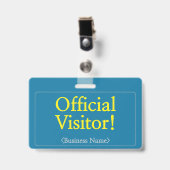 Badge professionnel "Visiteur officiel !" (Avant avec clip)